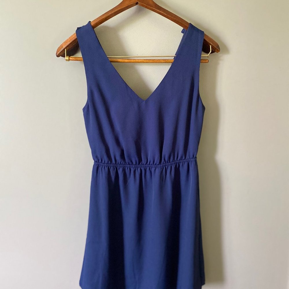 Navy Plunge Back Sundress